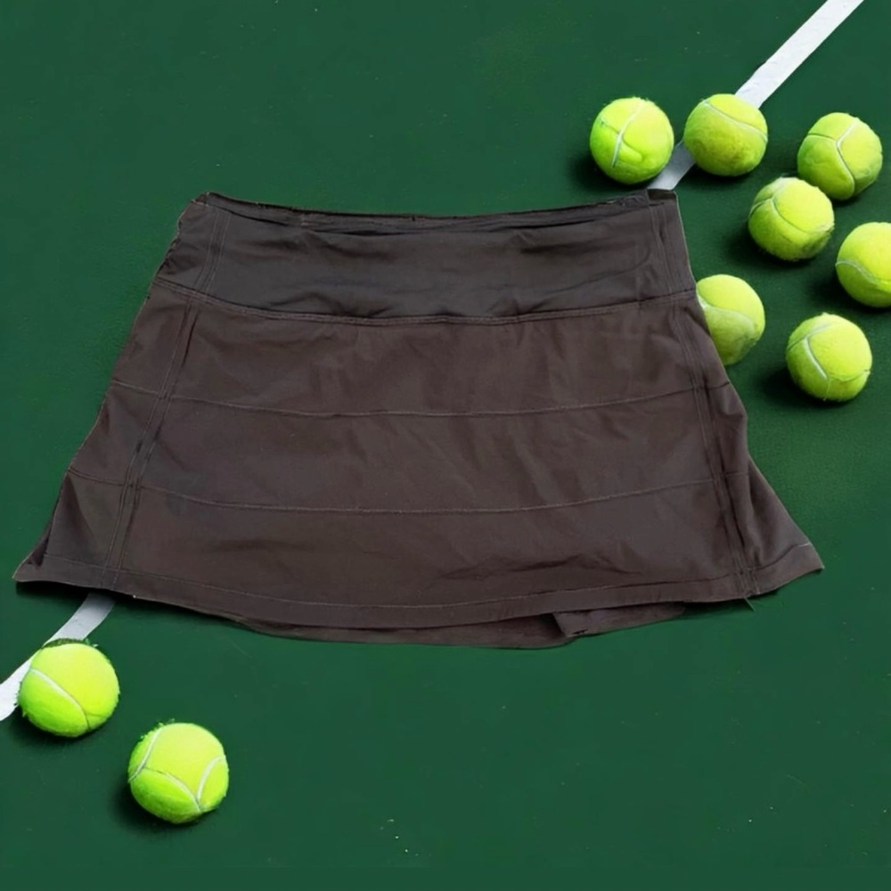 SOLD Lululemon Pace Rival Mid-Rise Skirt Long Black Tennis Skirt Athletic Size 6